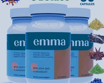 Paquete de 3 cápsulas Emma Relief Supplement KONSCIENS KETO para la hinchazón abdominal (60 cápsulas)