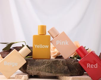 Personlig färgad parfymflaska, graverad, frostad glasflaska, återfyllningsbar, present till hennes födelsedag, årsdag