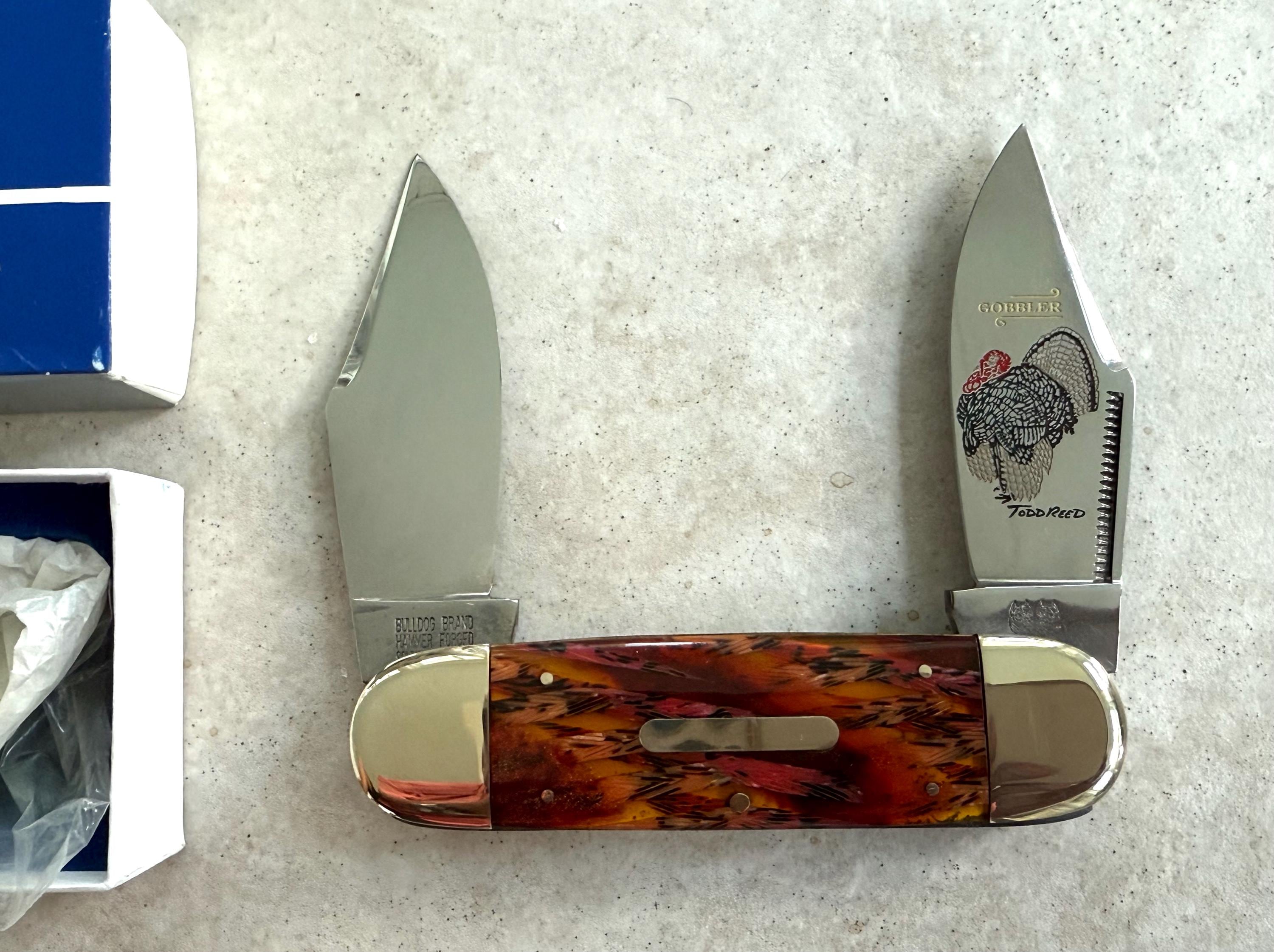 Rare Bulldog Knife Brand Prototype Knife in Red Hummingbird