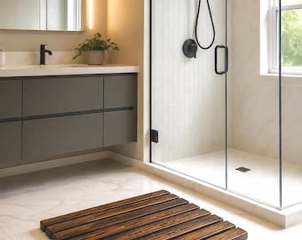 Vintage Wooden Bath Mat | Natural Teak Wood Shower Mat
