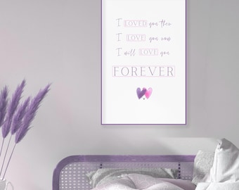 Kort liefdesgedicht, romantische muurdecoratie, digitale download (pdf)