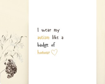 Autisme-erebadge print, muurdecoratie ter ere van neurodiversiteit, A4 A3 A5 digitale download