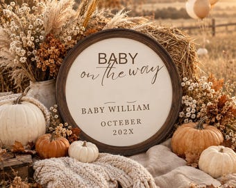 Fall Mirror Pregnancy Announcement Template | Social Media Pregnancy Reveal | Autumn Baby Announcement Ideas| Thanksgiving Baby Reveal