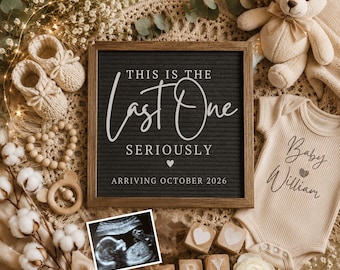 Grand Finale Baby Announcement, Last One Pregnancy Announcement,  This Is The Last One Seriously , Gender Neutral Baby Announcement