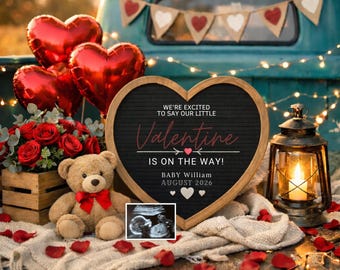 Valentines Day Pregnancy Announcement Digital, August 2026 Pregnancy Announcement, Baby Reveal,Little sweetheart templates,Love child reveal