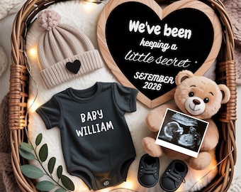 Digital Pregnancy Announcement , Minimalist Baby Announcement, We've Been Keeping a Secret Editable Pregnancy Template, Neutral Baby Reveal
