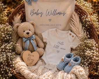 Boy Pregnancy Announcement, Baby Boy Reveal Editable Blue Baby News, Pregnancy Announcement for Boy Digital Canva Template for Social Media