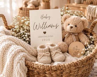 Neutrale Babymitteilung Digitale Schwangerschaft, geschlechtsneutrale Social Media Baby Reveal-moderne Mitteilung, minimalistische Babymitteilung