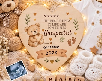 Digitale Vorlage für die Ankündigung einer unerwarteten Schwangerschaft, bearbeitbare Canva-Vorlage zur Baby-Enthüllung, geschlechtsneutrale Baby-Ankündigung für soziale Medien 2027