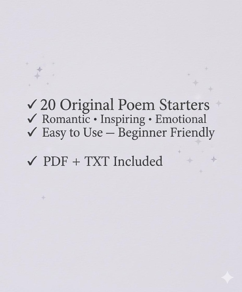 Poem Starter Kit – 20 Original Poem Opening Lines | Writing Prompts ...