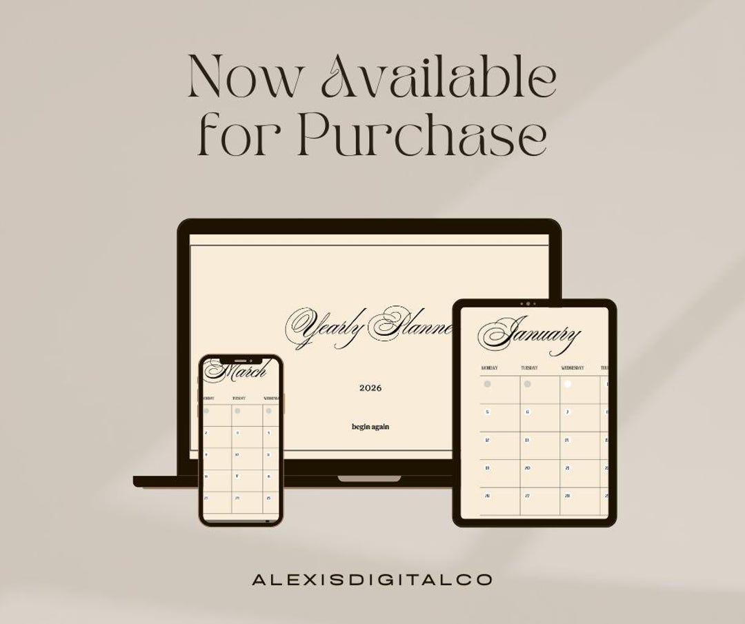 2026 Printable Calendar PDF – Minimalist Aesthetic Monthly Planner ...