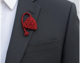 Melt the ICE hat brooch Crochet Pattern | Y2K Drip Accessory, Red Resistance lapel pin pdf