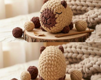 Capybara Häkelanleitung, Peluche Plüschtier, anfängerfreundlich, PDF Amigurumi Patron Häkelanleitung