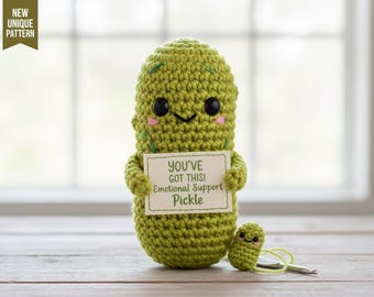 emotional support pickle crochet pattern pdf, beginner friendly (digital download)