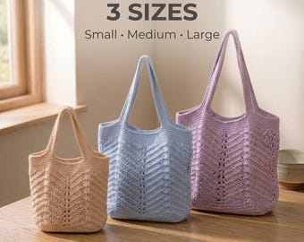 Modèle de sac fourre-tout au crochet, bandoulière en chevron saule, sac de marché texturé (téléchargement PDF)