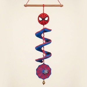 Spiderman Web Wind Spinner Virkmönster, Superhjälte Spiral Trädgårdsdekor PDF