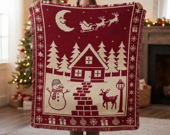 Modèle de couverture mosaïque au crochet, couverture de Noël féérique superposée, modèle de couverture au crochet, modèle de couverture mosaïque au crochet