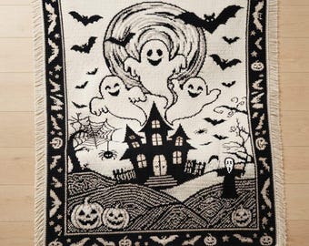 Modèle de couverture au crochet mosaïque, modèle PDF de superposition fantôme, modèle de crochet mosaïque, modèle de crochet d'Halloween