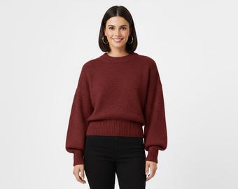 Hand Knit Alpaca Sweater: Chunky Oversized Cable Knit Jumper