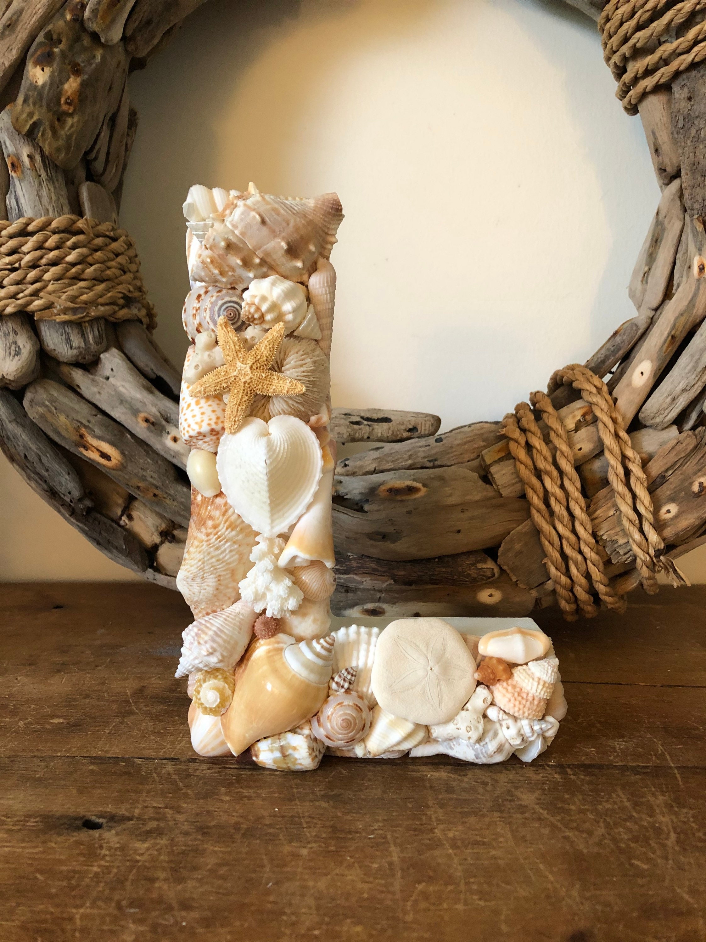 Seashell Letter Handmade Natural Color or All White Seashells | Etsy