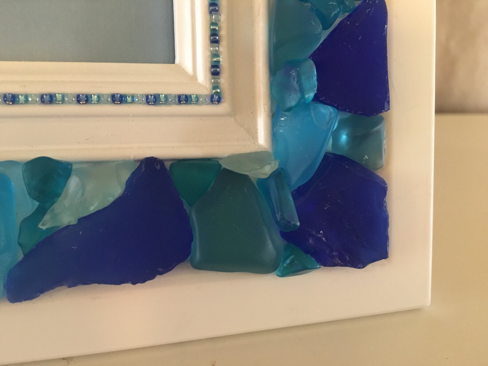 Blue Seas Beach Glass Picture Frame Etsy