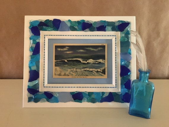 Blue Seas Beach Glass Picture Frame | Etsy