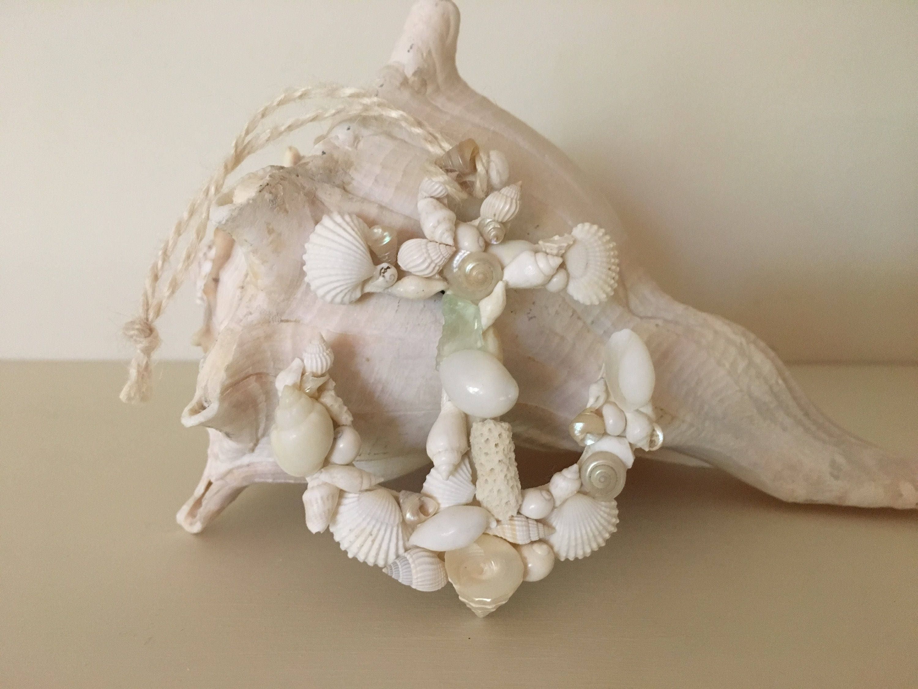 White Seashell Anchor Ornament | Etsy
