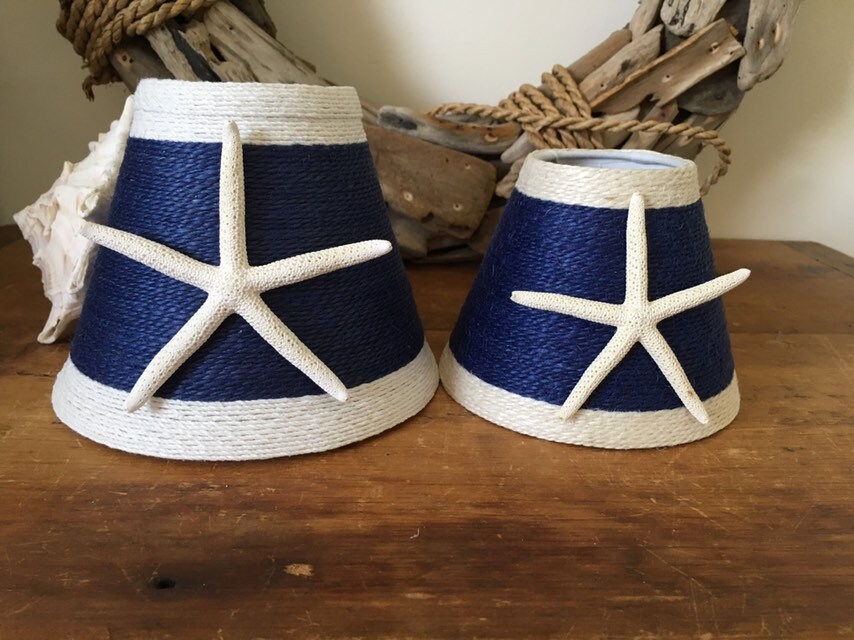 Beach House Decor Jute Wrapped Navy with White trim | Etsy