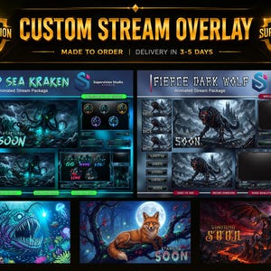 Anpassat streampaket för Twitch, Kick, YouTube och animerad VTuber-grafik