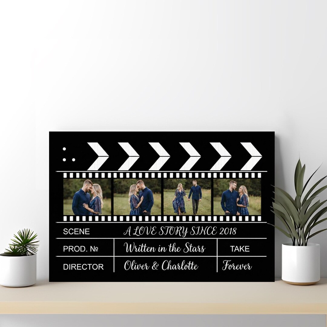 Custom Clapper Board Personalized Film Clapperboard Canvas, Custom Photo Anniversary Gift - Etsy