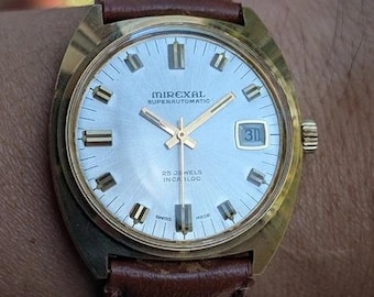 Beautiful vintage mens automatic watch by Mirexal