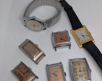Vintage watch joblot from 1930s-1970s spares/repairs