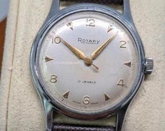 Magnifique montre rotative des années 1950, joli cadran fonctionnel