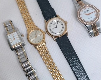 Lote de 4 relojes de mujer Rotary. Todos en perfecto estado de funcionamiento.