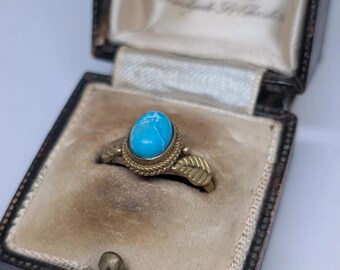 Anillo vintage turquesa de plata 925