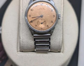 1940s Military style Watch by Anita Bonklip style bracelet