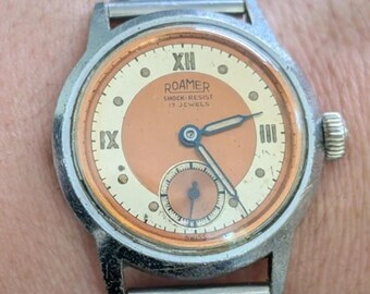 1940s military style Roamer Brevetè with Bonklip style bracelet