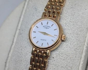 Precioso reloj pequeño para mujer de Rotary en tono dorado.