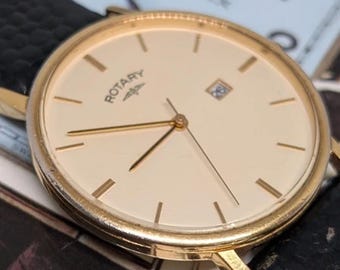 Reloj de vestir para hombre de Rotary. Batería y correa nuevas.