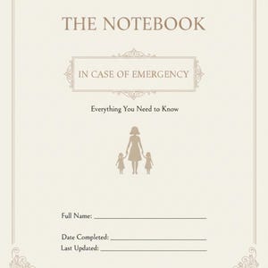 Agenda de décès en fin de vie | Legacy Journal et le classeur d'urgence à imprimer | Téléchargement PDF