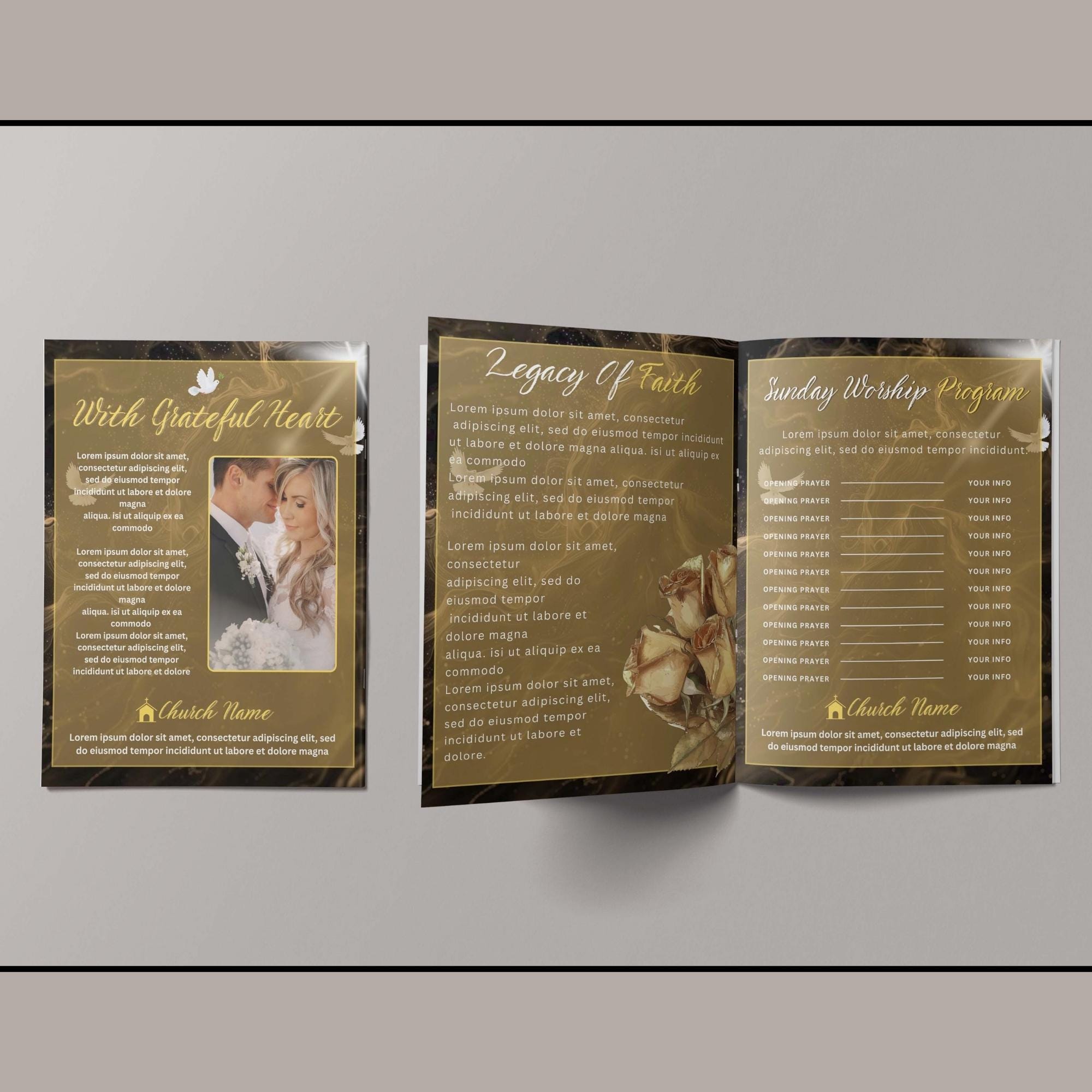 Church Anniversary Program Template, Bifold 8.5x11, Faith Celebration ...
