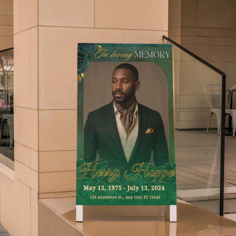 Green Roses Funeral Program Template, Celebration of Life, Obituary (8 ...