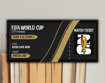 Aangepast ticket WK 2026 | Wedstrijddagticket | Bewerkbare verjaardagsvoucher voor hem | Digitale download | Voetbalcadeau