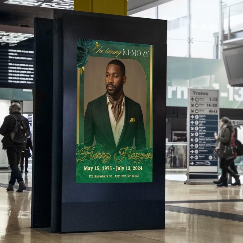 Green Roses Funeral Program Template, Celebration of Life, Obituary (8 ...