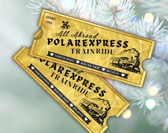 Personalized Polar Express Ticket | Gold Train Ride Gift (Printable)