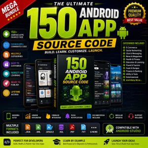 150 Android App Source Code Bundle | Java, Kotlin, Firebase Projects (Instant Download)