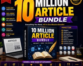 Paquete de 10 millones de artículos / Contenido PLR para blogs, artículos SEO para sitios web (descarga digital)