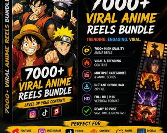 7000本以上のアニメリールバンドル｜すぐに投稿できるアニメ動画｜ショートフォームコンテンツ｜デジタルダウンロード