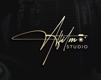 Custom Photography Logo | Signature Script Camera Logo (Digital Download)