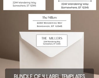 Modèles d'étiquettes d'adresse élégantes | Etiquettes d'adresse modifiables en toile